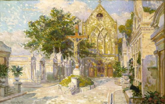 Robert Wadsworth Grafton Saint Roch Cemetery Chapel and Campo Santo Spain oil painting art